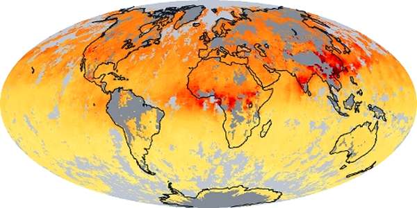 карта загрязнения Земли