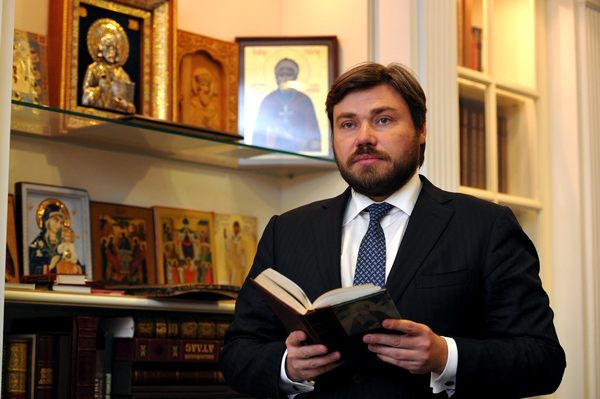*** TERMINAL ATTACHMENTS ONLY *** Konstantin Malofeev, Russian financier, poses for a photograph in this handout photo taken Thursday, June 12, and released to the media on Friday, June 13, 2014. In late January, Malofeev travelled to Crimea to supervise an exhibition of religious relics and met Sergei Aksyonov, a pro-Russian leader who a month later directed an armed seizure of power in the region that paved the way for Russia to incorporate it. Source: Marshall Group via Bloomberg EDITORS NOTE: WEB EXCLUDE. TERMINAL ATTACHMENTS ONLY. NOT TO BE ISSUED TO CLIENTS. EDITORIAL USE ONLY. NO SALES