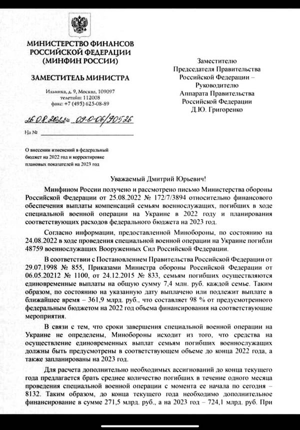 Документ, который опубликовал Михаил Ходорковский. Фото: Mikhail Khodorkovsky / Twitter