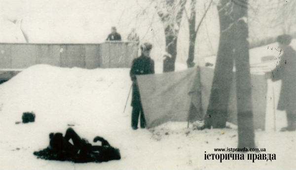 Фото оперативной съемки на месте самосожжения Олексы Гирныка на Чернечей горе в Каневе 21 января 1978 года