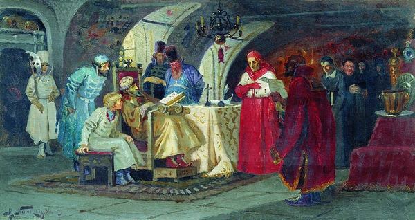 Папські посли в Івана Грозного. Картина М. В. Нестерова, 1884 рік Джерело фото: Wikiwand