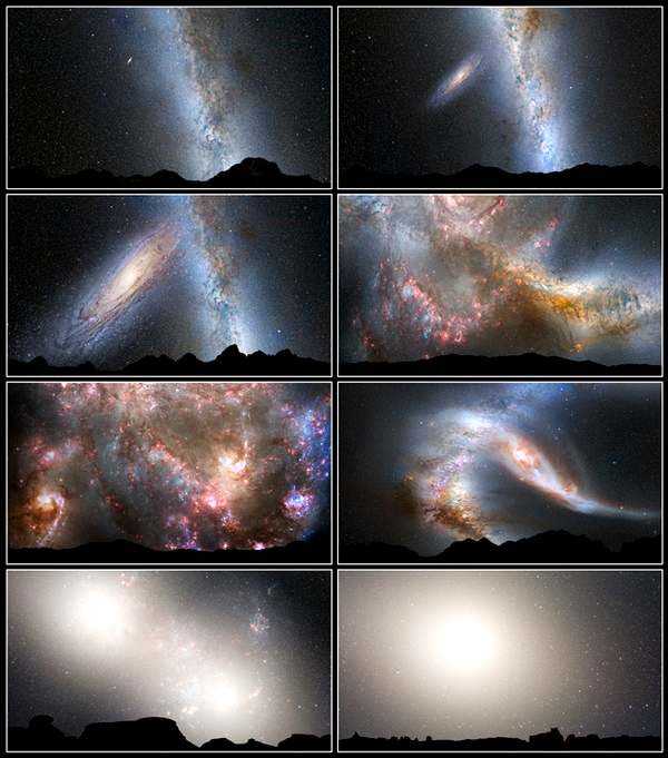 После слияния галактик ночное небо с Земли будет выглядеть захватывающе, говорят ученые