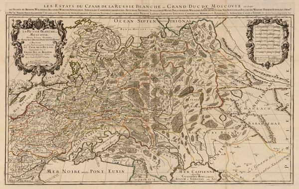 La Russie Blanche ou Moscovie (Белая Русь, или Москва), карта 1674 року, яку показали Володимиру Путіну. Скан: Digar.ee
