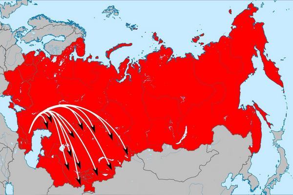 Операція «Сочевиця», в межах якої депортовували чеченців та інгушів. Автор мапи: Тахіргеран Умар.