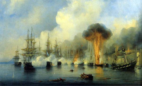  Синопский бой 18 ноября 1853 года. С картины Алексея Боголюбова