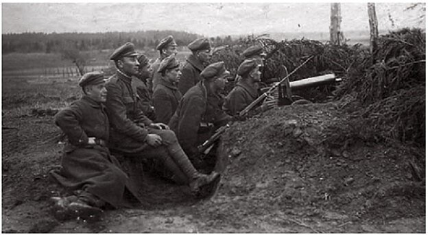 Литовські солдати на позиція, Зарасайський напрямок, 1919 р. Фото: Zarasų krašto