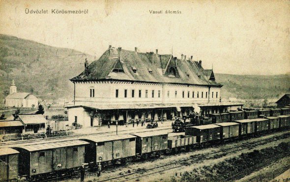 Фото:  Залізничний вокзал у Ясіні – тепер Рахівський район на Закарпатті, почато