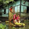 05.07. Пострадавая от наводнения семья спасается при помощи бананового плота, Индия. Фото: PTI