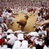 8.07. Поимка разбушевавшегося быка во время корриды  в Памплоне на севере Испании.Фото: AP