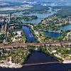 Озера у Трипольской ТЭС и станция Триполье-Днепровское