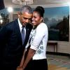 Барак и Мишель Обама во время фотосессии.