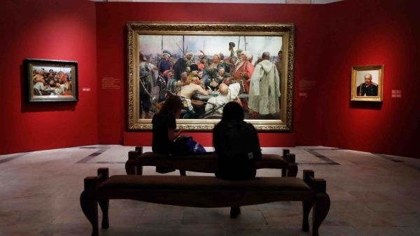 Картина Іллі Рєпіна "Запорожці пишуть листа турецькому султану" (Фото: EPA)