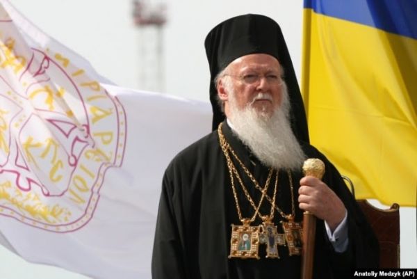 Фото:  Вселенский патриарх Варфоломей I во время визита в Украину. Киев, 25 июля