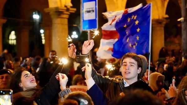 Акція на проспекті Руставелі. Грудень 2025 року. ФОТО: JAMnews
