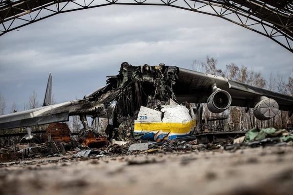 Фото:  Літак «Мрія», знищений окупантами в Гостомелі