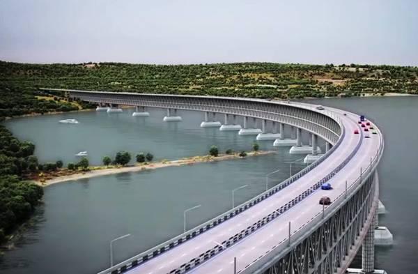 На фото: Проект моста через Керченский пролив. Кадр: YouTube